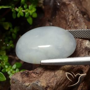 Jadeite Gemstone in 20.8 x 16.4 mm Size for Sale, Jadeite Stone in Medium Grey Color