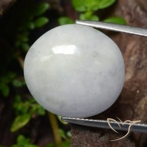 20.39 ct Gray Jadeite Stone, Natural Jadeite in Oval Cabochon Shape for Sale