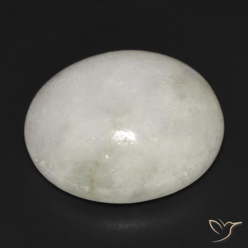 Jadeite Gemstone in 18.6 x 16.9 mm Size for Sale, Jadeite Stone in Light Grey Color