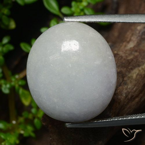 23.15ct Natural Light Grey Jadeite, Oval, Translucent