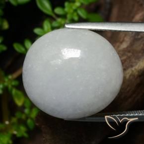 23.15 ct Gray Jadeite Stone, Natural Jadeite in Oval Cabochon Shape for Sale