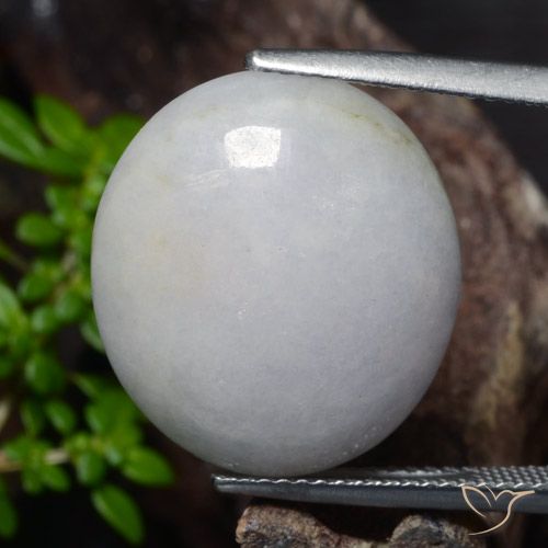 18.56 ct Gray Jadeite, 18.4 x 16.4 mm Oval Cut From Myanmar, Photo A