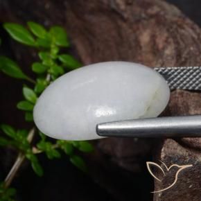 Jadeite Gemstone in 18.4 x 16.4 mm Size for Sale, Jadeite Stone in Medium Grey Color