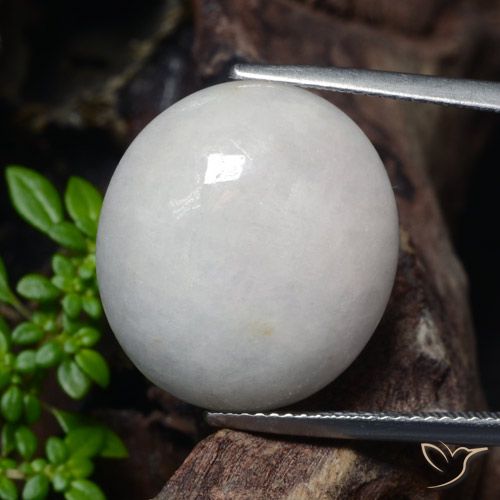 23.32ct Natural Very Light Grey Jadeite, Oval, Translucent