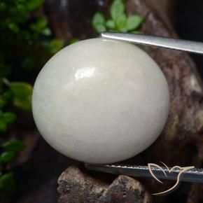 24.23 ct Gray Jadeite Stone, Natural Jadeite in Oval Cabochon Shape for Sale