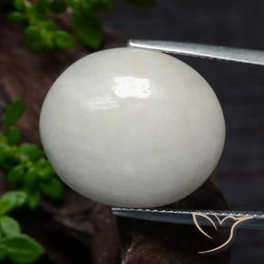 22.60 ct Gray Jadeite Stone, Natural Jadeite in Oval Cabochon Shape for Sale