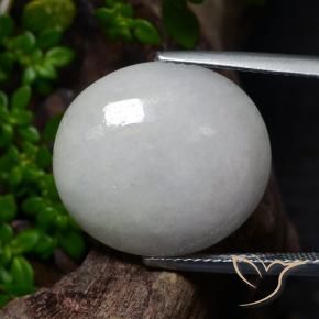 18.09 ct Gray Jadeite Stone, Natural Jadeite in Oval Cabochon Shape for Sale