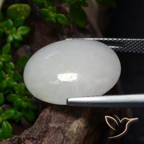 Jadeite Gemstone in 18.4 x 16.4 mm Size for Sale, Jadeite Stone in Medium Grey Color