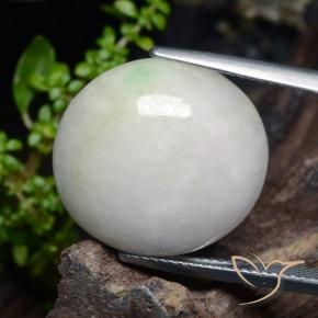 21.29 ct Gray Jadeite Stone, Natural Jadeite in Oval Cabochon Shape for Sale