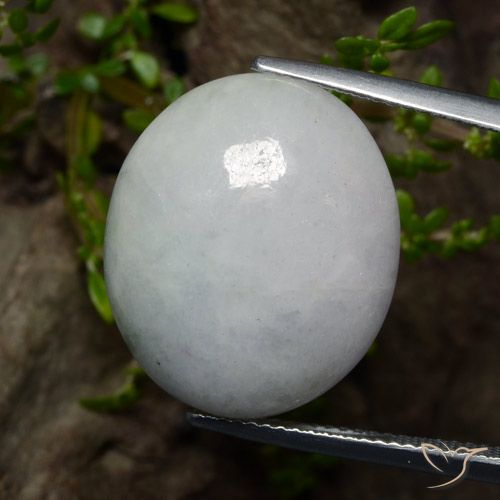 22.14ct Natural Grayish White Jadeite, Oval, Translucent