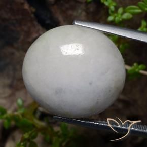 21.41 ct White Jadeite Stone, Natural Jadeite in Oval Cabochon Shape for Sale