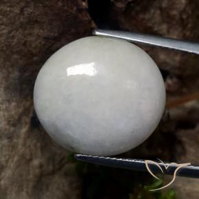 21.22 ct White Jadeite Stone, Natural Jadeite in Oval Cabochon Shape for Sale
