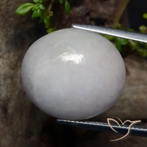 24.10 ct White Jadeite Stone, Natural Jadeite in Oval Cabochon Shape for Sale