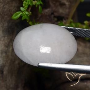Jadeite Gemstone in 20 x 17.8 mm Size for Sale, Jadeite Stone in Grayish White Color