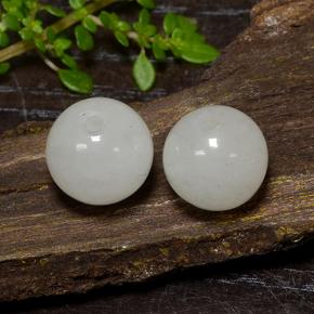 13.42 ctw Green Jadeite Stones, Natural Jadeite in Drilled Sphere Shape for Sale