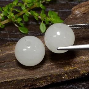 Jadeite Gemstones in 9.8 mm Size for Sale, Jadeite Stones in Green White Color