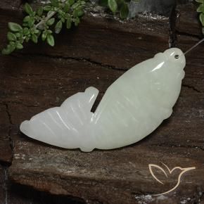 Jadeite Gemstone in 43.2 x 15.9 mm Size for Sale, Jadeite Stone in Medium Green Color