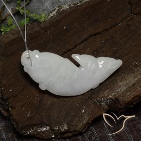 Jadeite Gemstone in 35.8 x 14.9 mm Size for Sale, Jadeite Stone in Grayish White Color
