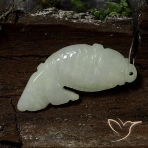 Jadeite Gemstone in 39 x 16.6 mm Size for Sale, Jadeite Stone in Medium Green Color