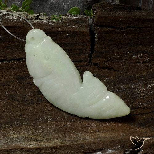 29.17 ct Green Jadeite, 38.8 x 16 mm Carved From Myanmar, Photo A