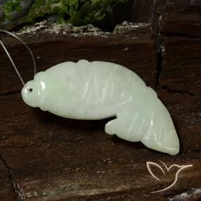 Jadeite Gemstone in 38.8 x 16 mm Size for Sale, Jadeite Stone in Medium Green Color