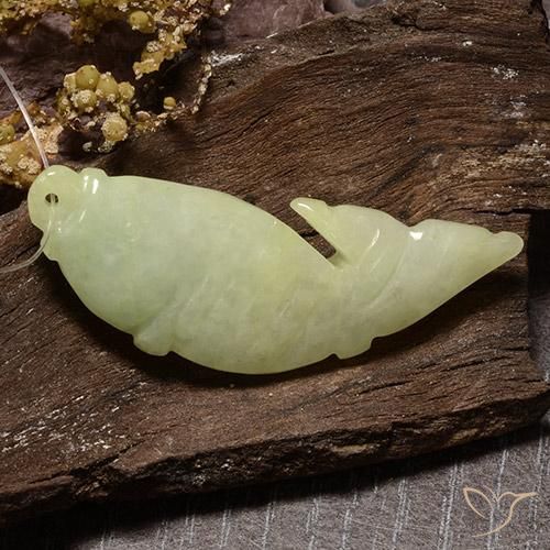 27.20ct Natural Greenish Yellow Jadeite, Fancy, Translucent