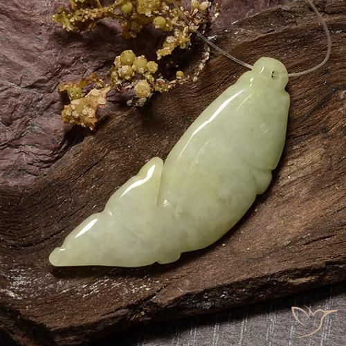 27.20 ct Yellow Jadeite Stone, Natural Jadeite in Carved Fish with Hole Shape for Sale