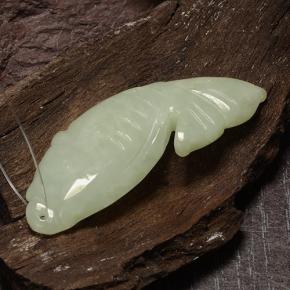 29.60 ct Green Jadeite Stone, Natural Jadeite in Carved Fish with Hole Shape for Sale
