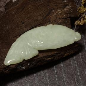 Jadeite Gemstone in 40.3 x 14.9 mm Size for Sale, Jadeite Stone in Medium Green Color