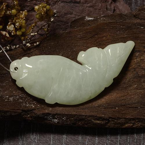 Jadeite Gemstone in 39.8 x 15 mm Size for Sale, Jadeite Stone in Grayish Green Color