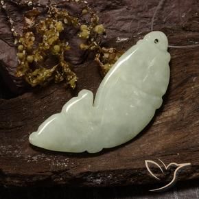 Jadeite Gemstone in 40.5 x 14.7 mm Size for Sale, Jadeite Stone in Grayish Green Color