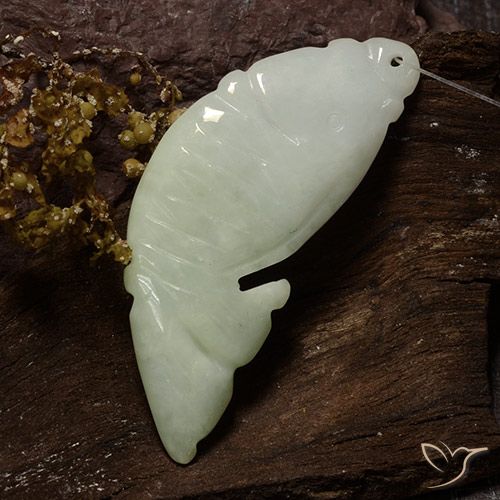 28.99 ct Green Jadeite, 42 x 15.6 mm Carved From Myanmar, Photo A