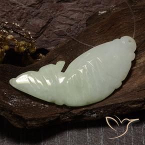 Jadeite Gemstone in 42 x 15.6 mm Size for Sale, Jadeite Stone in Grayish Green Color