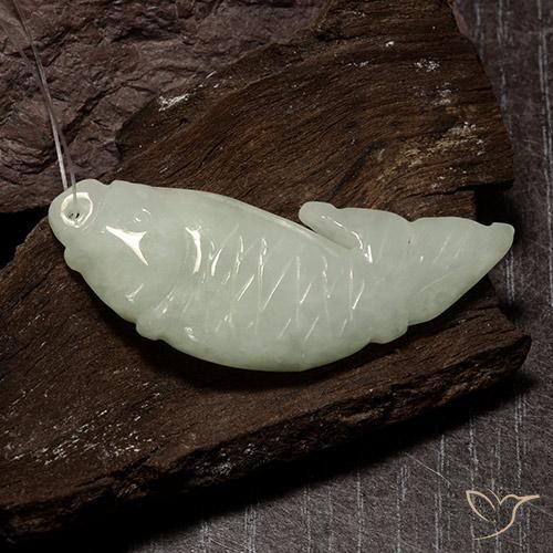 37.57 ct Green Jadeite, 41.6 x 16.4 mm Carved From Myanmar, Photo A