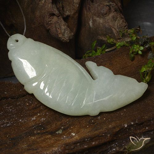 31.18 ct Green Jadeite, 39.6 x 15 mm Carved From Myanmar, Photo A