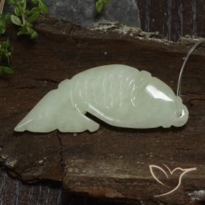 Jadeite Gemstone in 45.1 x 16 mm Size for Sale, Jadeite Stone in Medium Green Color