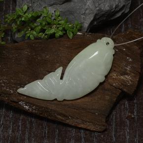 Jadeite Gemstone in 40 x 13.8 mm Size for Sale, Jadeite Stone in Medium Green Color