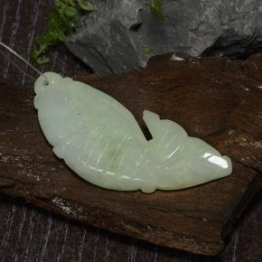 Jadeite Gemstone in 41.7 x 15.4 mm Size for Sale, Jadeite Stone in Grayish Green Color