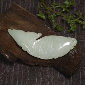 26.32 ct Green Jadeite Stone, Natural Jadeite in Carved Fish with Hole Shape for Sale