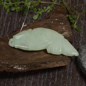 Jadeite Gemstone in 36.3 x 15.1 mm Size for Sale, Jadeite Stone in Medium Green Color