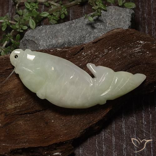 33.07 ct Green Jadeite, 42.5 x 14.2 mm Carved From Myanmar, Photo A