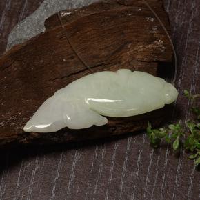 27.99 ct Green Jadeite Stone, Natural Jadeite in Carved Fish with Hole Shape for Sale