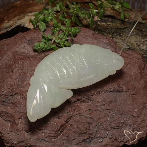 26.72ct Natural Grayish White Jadeite, Fancy, Translucent