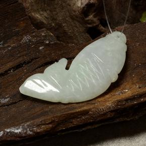 27.74 ct Green Jadeite Stone, Natural Jadeite in Carved Fish with Hole Shape for Sale