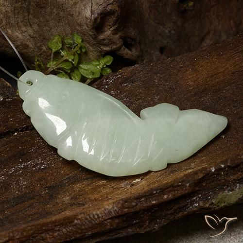 27.95 ct Green Jadeite, 38.9 x 15 mm Carved From Myanmar, Photo A