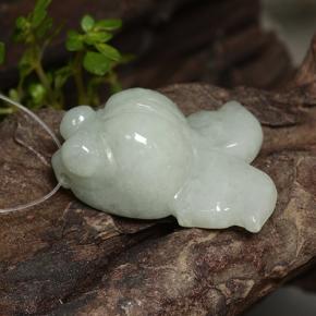 Jadeite Gemstone in 23.6 x 22.6 mm Size for Sale, Jadeite Stone in Grayish White Color