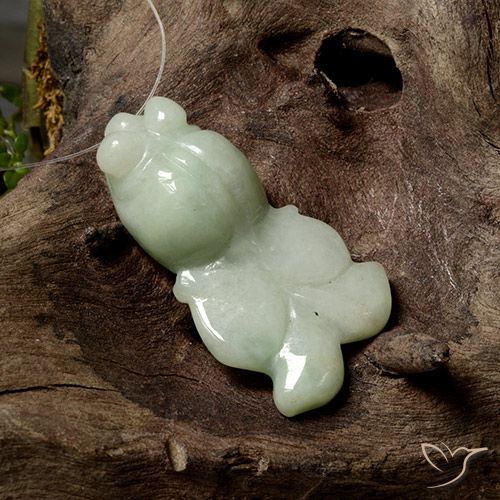43 ct Green Jadeite, 37.2 x 19.5 mm Carved From Myanmar, Photo A