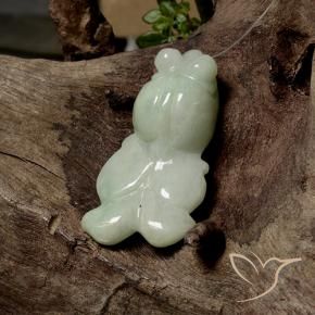 Jadeite Gemstone in 37.2 x 19.5 mm Size for Sale, Jadeite Stone in Medium Green Color