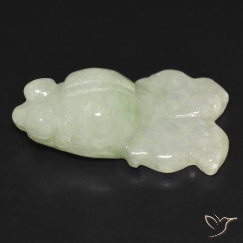 29.37 ct Green Jadeite Stone, Natural Jadeite in Carved Fish with Hole Shape for Sale