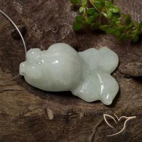 34.80 ct Green Jadeite Stone, Natural Jadeite in Carved Fish with Hole Shape for Sale